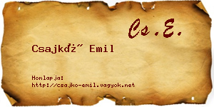 Csajkó Emil névjegykártya
