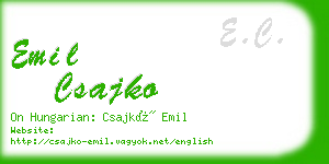 emil csajko business card